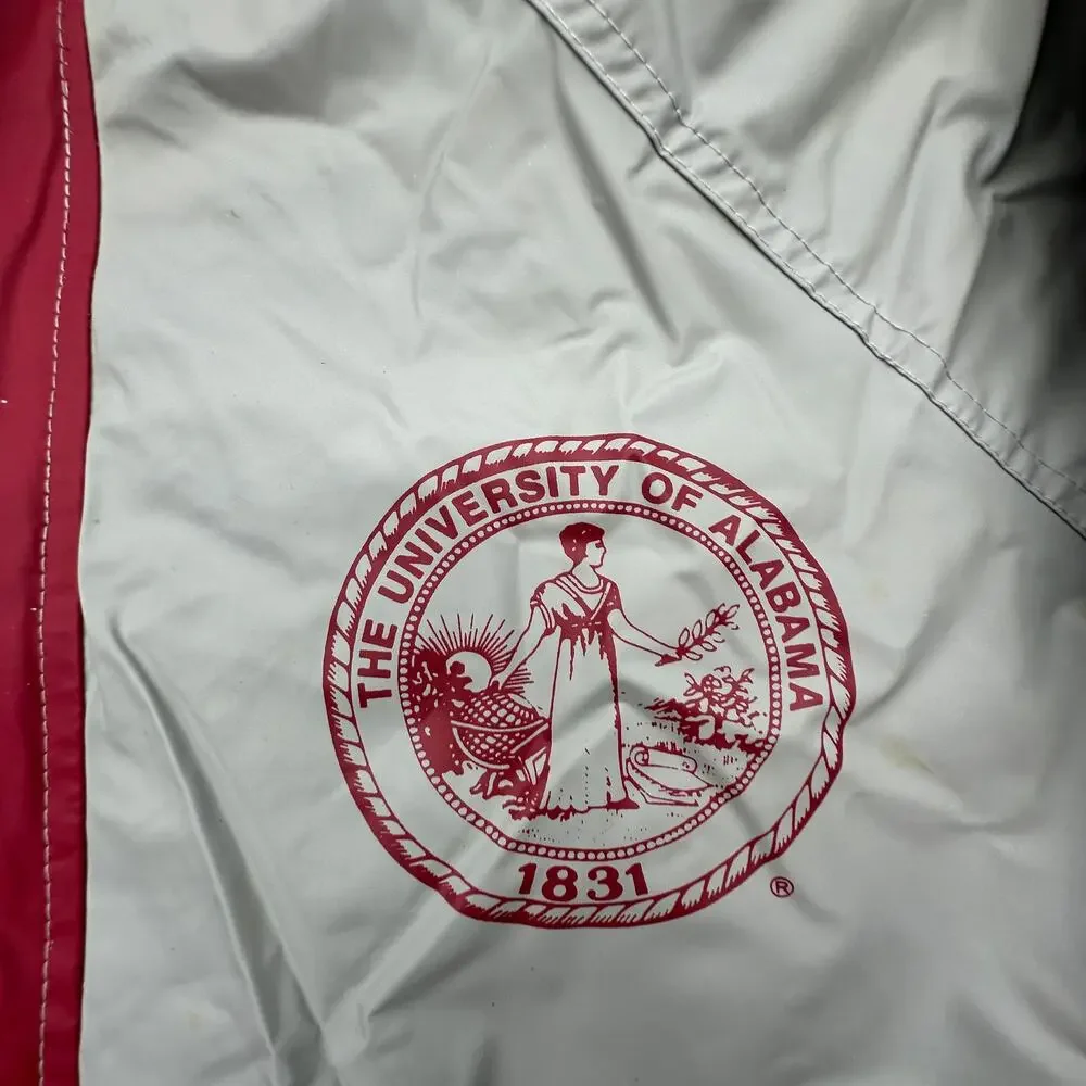Vintage 90s Alabama Crimson Tide Rain Coat Jacket Mens Medium Polyvinyl Hooded
